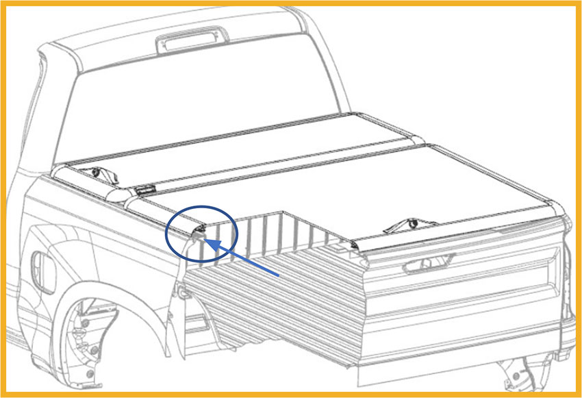 Truck Drawing showing cross-sectional view of truck box